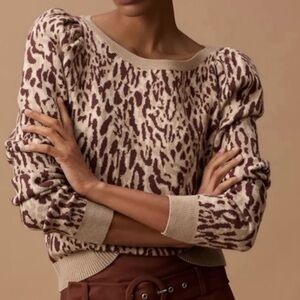 Womens Size M Maeve Animal Print Sweater